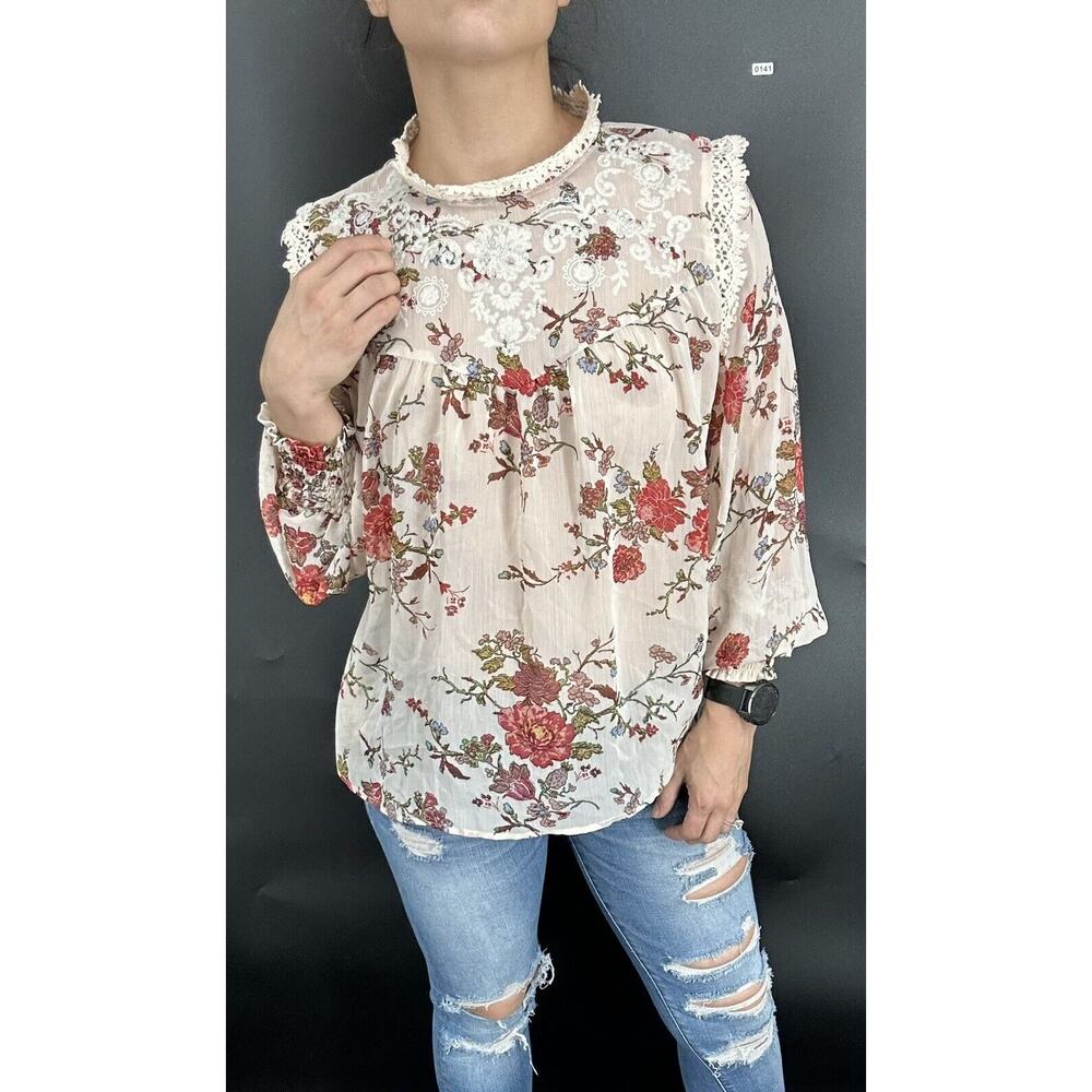 Vintage VTG Womens Eyeshadow Sheer Polyester Pullover Top Blouse Sz Medium - Picture 2 of 6